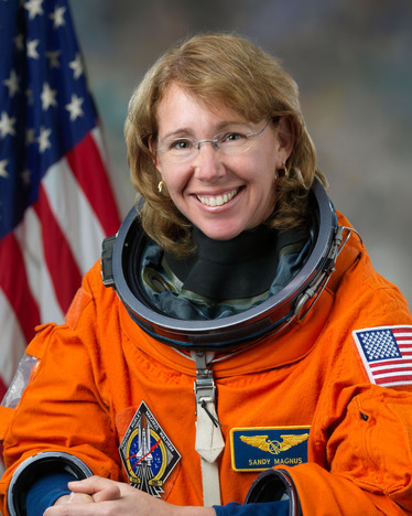 Photo of Dr. Sandra Magnus in NASA uniform