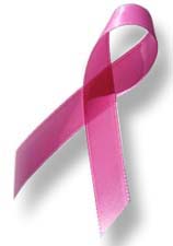 Pink breast cancer support ribbon