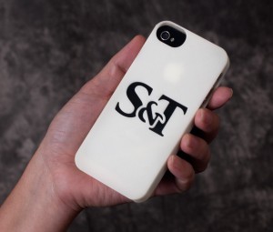 A student created this smartphone cover with a 3-D printer. 