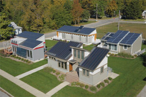 Missouri S&T's Solar Village houses four of six solar-powered homes designed and built by S&T students.