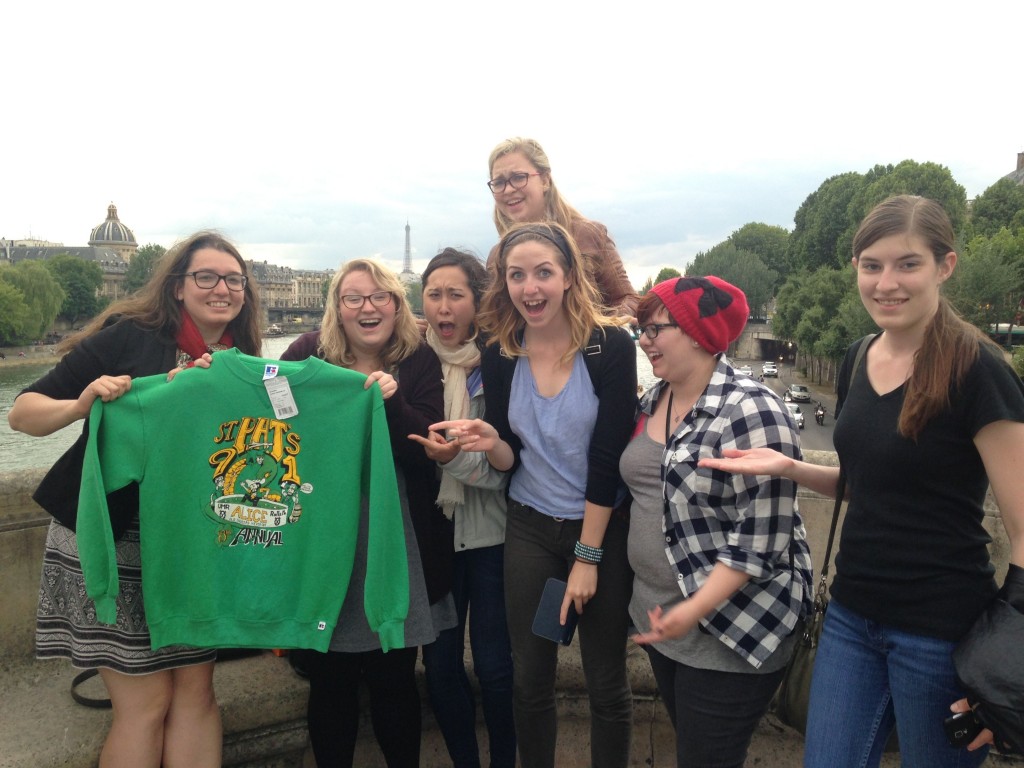 Oh, the places a St. Pat's sweatshirt will go! S&T students studying in France found this '91 edition in a Parisian vintage clothing store.