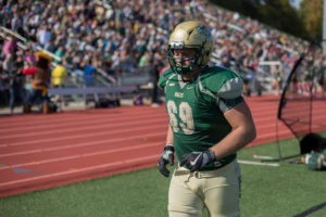 “When I came here, I was asked if I could snap and said, ‘Yeah, why not? I’ll figure it out',” says Adam Echele, shown here during the 2016 Homecoming game. Photo By Sam O'Keefe/Missouri S&T