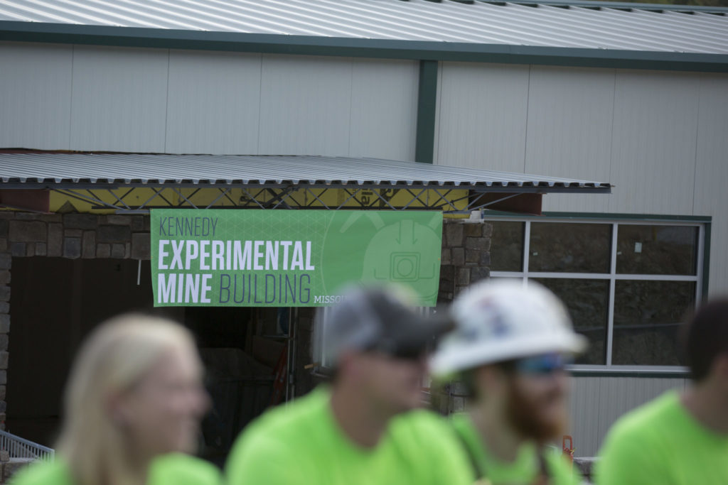 Students, alumni and faculty gather near the entrance to the Kennedy Experimental Mine Building prior to its dedication on Friday Oct. 14, 2016. Photo By Sam O'Keefe/Missouri S&T