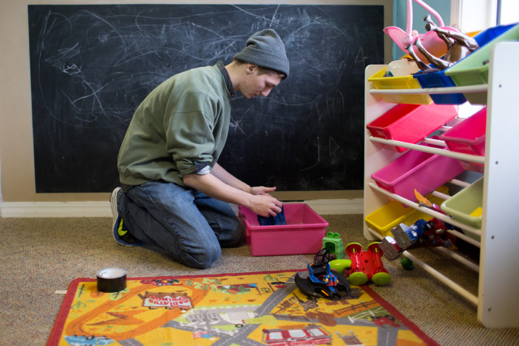 Other projects at WomanSpace included cleaning and organizing children’s toys.