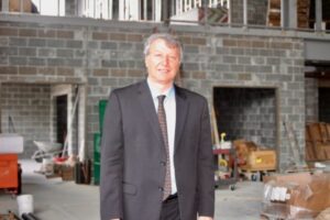 Photo of Dr. Khayat in the new Advanced Construction Materials Laboratory, which is under construction