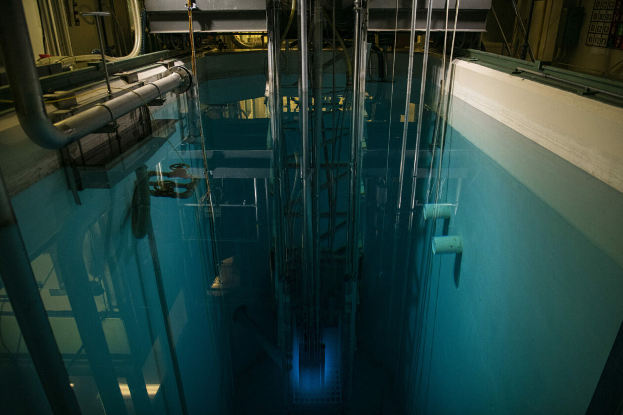 photo of Cherenkov glow in nuclear reactor