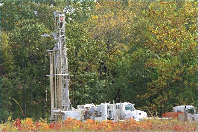 Photo of well being drilled
