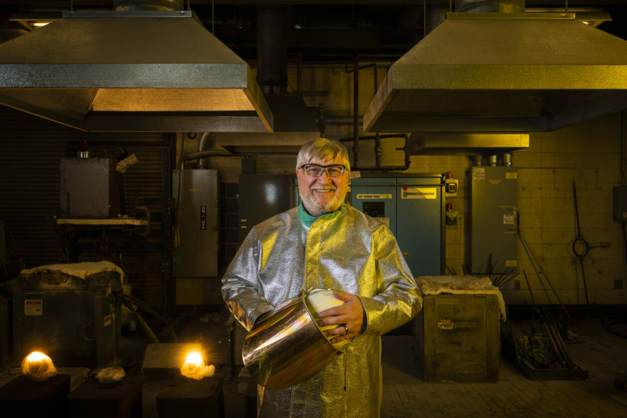 Photo of Dr. Ron O'Malley in Missouri S&T's foundry lab