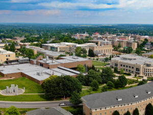 An aerial view of the Missouri S&T campus.
