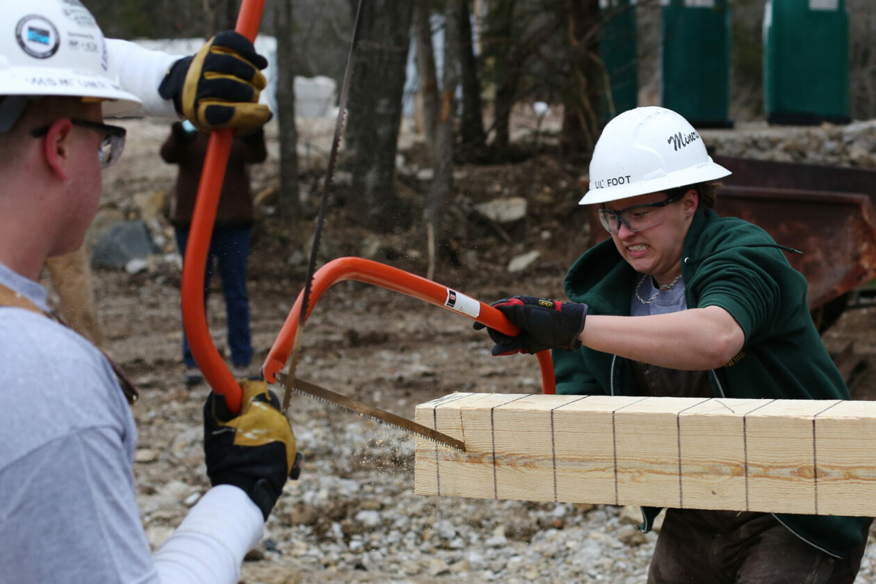 Photo of S&T student in Swede sawing competition