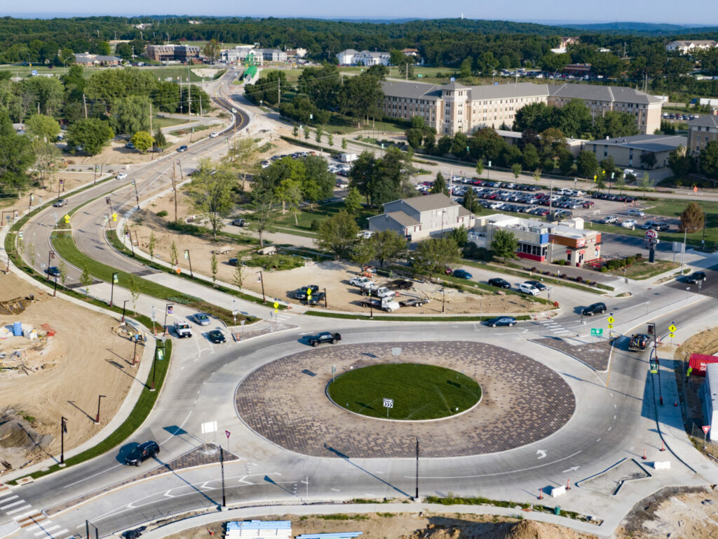 Aerial view roundabout