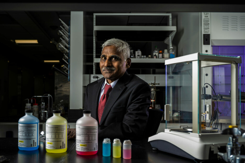 Prakash Reddy in chemistry lab