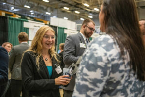 Missouri S&T students interact with recruiters during a recent Career Fair. Photo by Mike Pierce/Missouri S&T