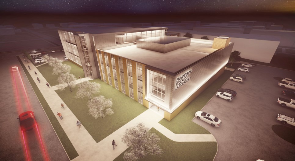 An architect's rendering of the Engineering Research Laboratory at Missouri S&T