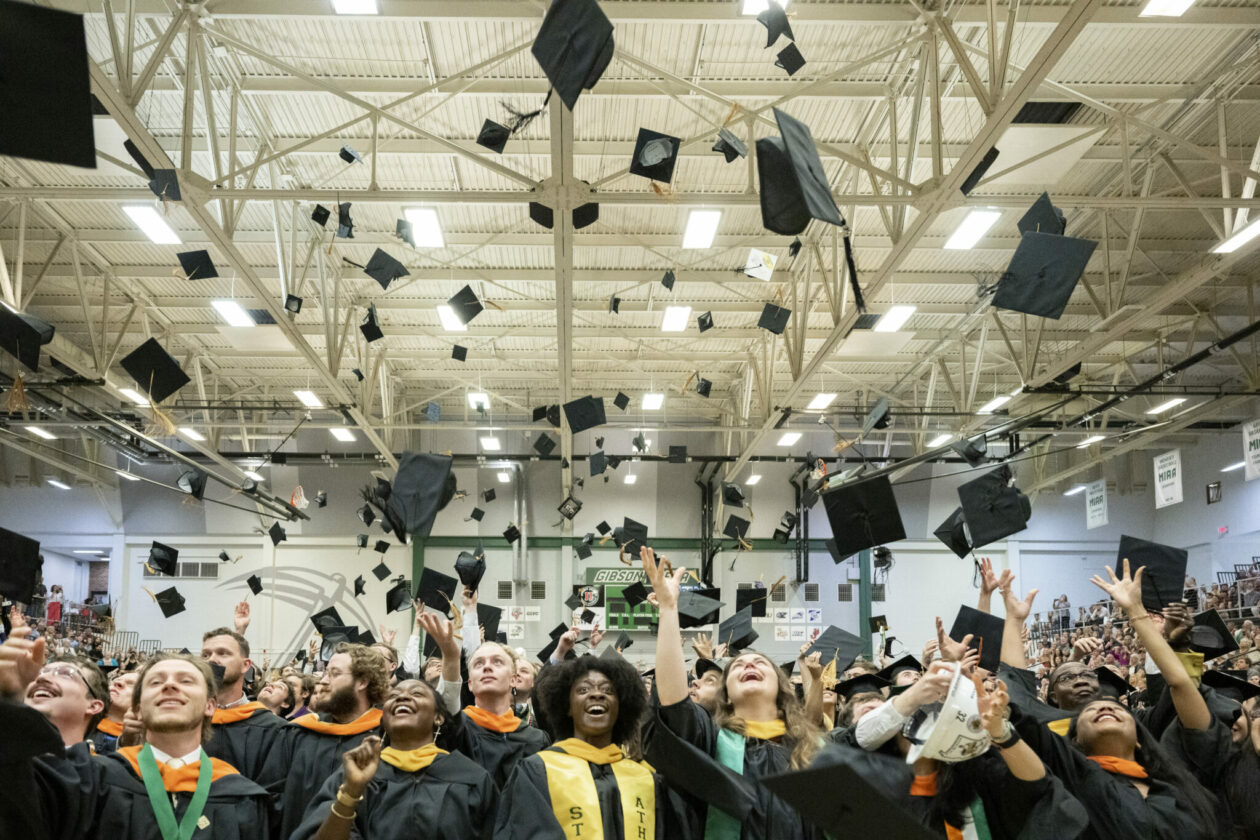 Students participating in Missouri S&T’s spring 2023 commencement ceremony. Photo by Michael Pierce/Missouri S&T.