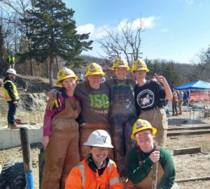 Kate Johnson, back row, third from left, with members of the S&T Women’s Mucking Team at the Intercollegiate Mining Competition S&T hosted in 2022. Photo courtesy of Kate Johnson.