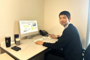 Dr. Xiaosong Du works in his office at Missouri S&T. Photo by Greg Edwards/Missouri S&T.