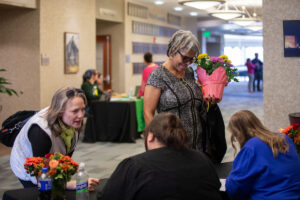 Registration for Women's Hall of Fame ceremony at S&T