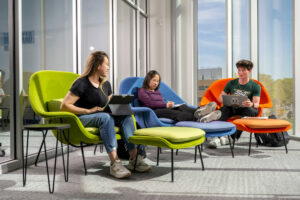 Students in lightbox of Innovation Lab