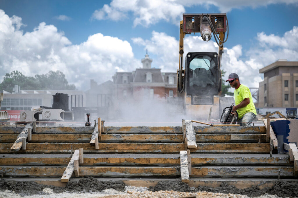 Welcome Center construction in July 2024