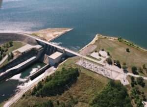 Stockton Dam, located in southwest Missouri, generates hydroelectric power for tens of thousands of households. U.S. Army Corps of Engineers photo.