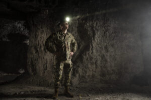 Jacob Ewing is a senior in engineering management with an emphasis and minor in explosives engineering and leads the cadets in S&T’s Army ROTC Stonehenge Battalion. Photo by Blaine Falkena/Missouri S&T.