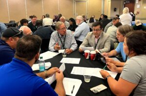 Last year’s workshop attendees discuss the nation’s critical minerals needs during a break-out session. Photo by Greg Edwards/Missouri S&T.