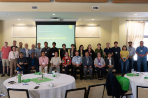 27 new S&T faculty pose for a group photo.
