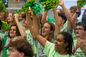 Cheering students.