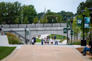 Photo of students on S&T campus.