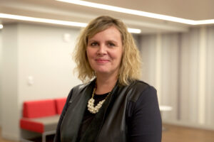 An environmental portrait of Katharine Kune.