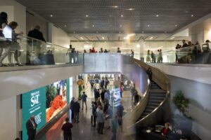 Busy lobby area during event