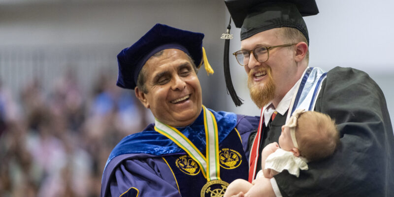 Oh baby! S&T grad crosses stage with 2-month-old daughter 