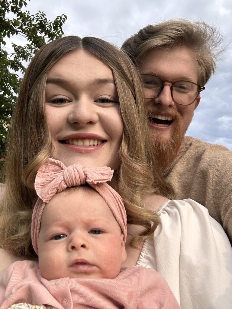Maxwell Gessert smiles with his wife, Cecelia, and daughter, Milena. Photo courtesy of Gessert