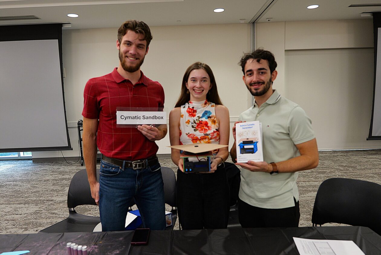 From left: Team members Noah Johnson, Sophia Williams and Klajdi Hysenaj.