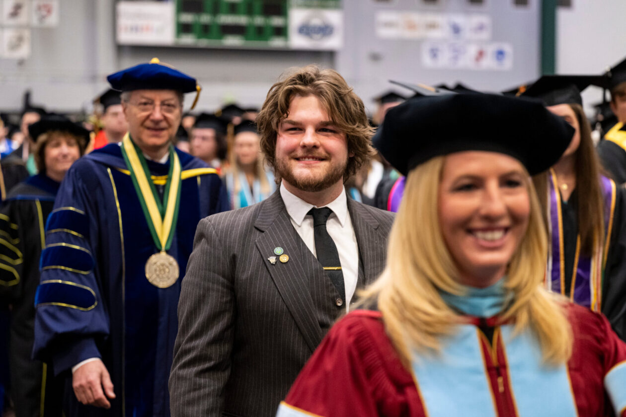 Aiden Pickett in commencement processional.